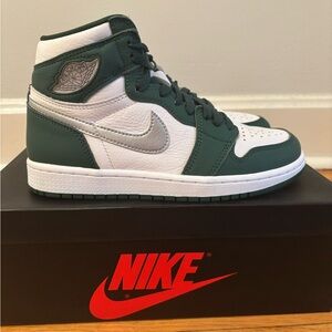 Nike Air Jordan 1 Retro High OG Gorge Green/Metallic Silver m sz 6/wmn sz 7.5